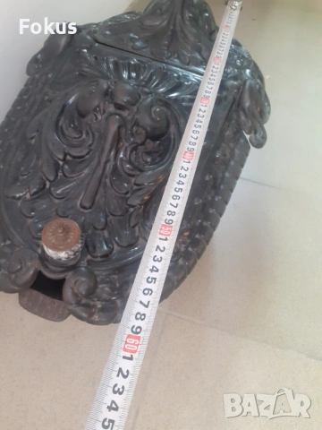 Голям стар бароков емайлиран мангал печка чугун, снимка 6 - Антикварни и старинни предмети - 53278691