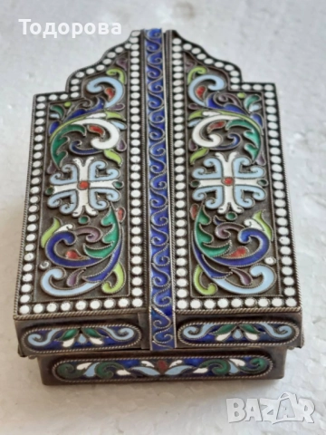 Лот сребърни икони,Царска Русия''сребърна,сребро 84 икона св.Николай Чудотворец/гилеше емайл, снимка 10 - Икони - 51951215