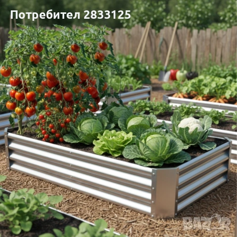 Леха за зеленчуци и цветя метална - поцинкована, снимка 2 - Саксии и кашпи - 53660597