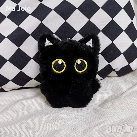 🐱✨ **Малко Черно Котенце с изкокорени жълти очи - носител на късмет! ** ✨🐱 плюшена играчка, снимка 2 - Плюшени играчки - 52369033