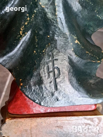 Стара статуя дърворезба Мадоната с Младенеца , снимка 6 - Антикварни и старинни предмети - 51082702