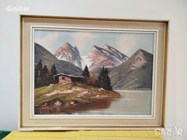 Планински пейзаж картина масло върху платно 