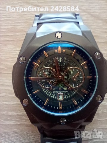 Hublot , нов  мъжки луксозен часовник + Подарък Часовник , снимка 12 - Луксозни - 46730097