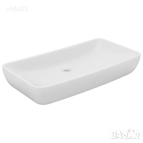 vidaXL Луксозна правоъгълна мивка матово бяла 71x38 см керамика(SKU:146954), снимка 1 - Мивки - 49475554