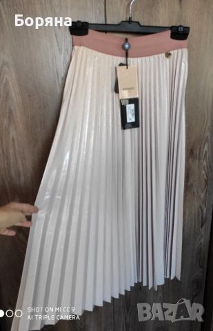 Twinset уникална нова с етикет розова пола солей еко кожа, снимка 11 - Поли - 52815968