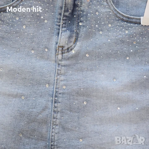 Guess Дамски Комплект Потник И Синя Дънкова Пола-Панталон - 2 Налични Цвята Потници Код VL-85, снимка 4 - Комплекти - 50535951