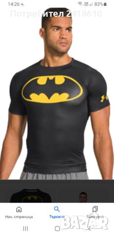 Under Armour Batman Compression Mens Size M ОРИГИНАЛ! Мъжкa Тениска!, снимка 2 - Тениски - 46586419