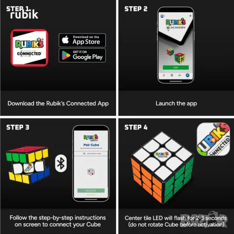 Оригинален смарт куб на Рубик 3x3x3 Rubik's Cube ConnectedX, снимка 10 - Игри и пъзели - 44996887