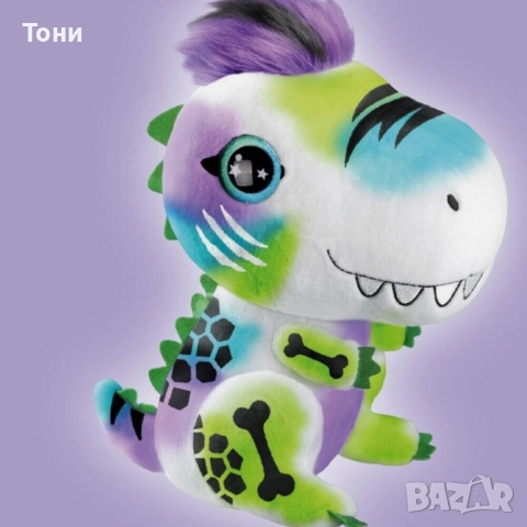 Плюшен динозавър за оцветяване с аерограф – креативен коледен подарък за деца, снимка 6 - Плюшени играчки - 52818900