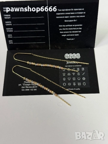 Златни обеци 14К - 2,82 грама, снимка 4 - Обеци - 54290845