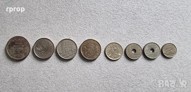 Испания. Испански песети.  8 бройки.