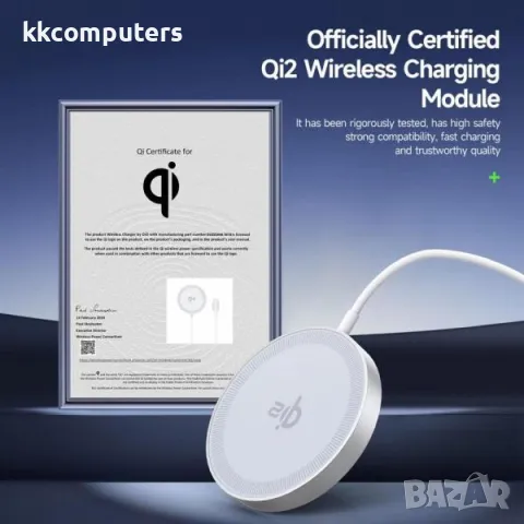 Duzzona Wireless /безжично/ зарядно W18 MagSafe 15W / Бял / Баркод : 456508, снимка 3 - Оригинални зарядни - 50223047