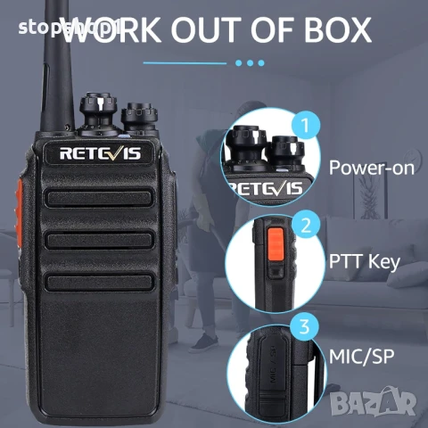 Retevis RT24 Plus презареждаща се уоки-токи, радиостанция с голям обхват, нелицензирана 16 канал, снимка 2 - Други - 50851252