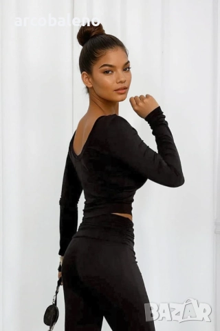 Дамски комплект от две части Lizzy, блуза и разкроени панталони, 5цвята , снимка 6 - Комплекти - 52997448