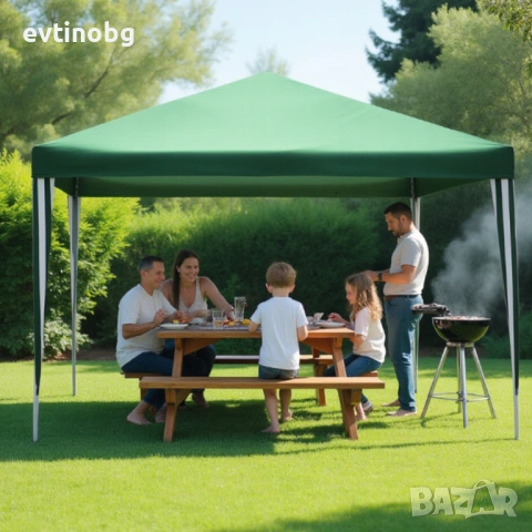 Професионална Сгъваема Градинска Шатра 3х3м – Водоустойчив Павилион, Хармоника, Усилена конструкция, снимка 3 - Градински мебели, декорация  - 53882208