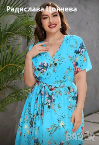 Рокля в небесно синьо, снимка 2 - Рокли - 52969063