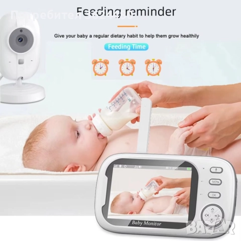 Безжичен Бебефон с Двупосочно Аудио и Дълги 3м Захранващи 4692 ABM600Кабели , снимка 8 - Бебефони - 52632836