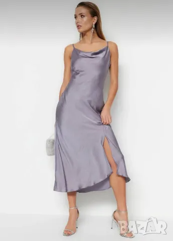 сатенена рокля , снимка 6 - Рокли - 50346792