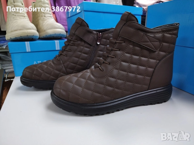 Дамски боти с цип и ластични връзки , снимка 2 - Дамски боти - 52003177