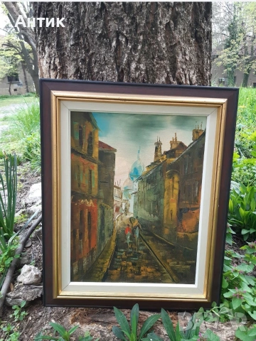 Красива Стара Картина Живопис Маслени Бои на Платно , снимка 3 - Картини - 54005129