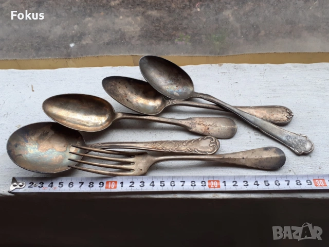 Лот стари колекционерски лъжици и вилица Christofle и други