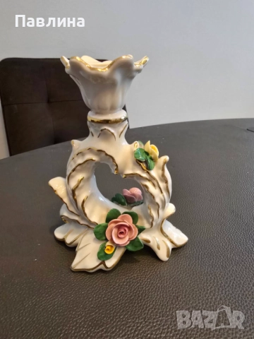 Свещник дрезденски порцелан, снимка 3 - Декорация за дома - 52407023