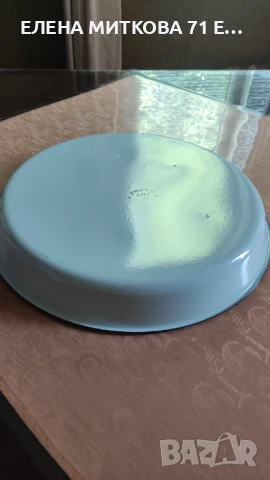 Масивна емайлирана тава българска на "Оборище" диаметър 41 см, снимка 2 - Съдове за готвене - 50760728