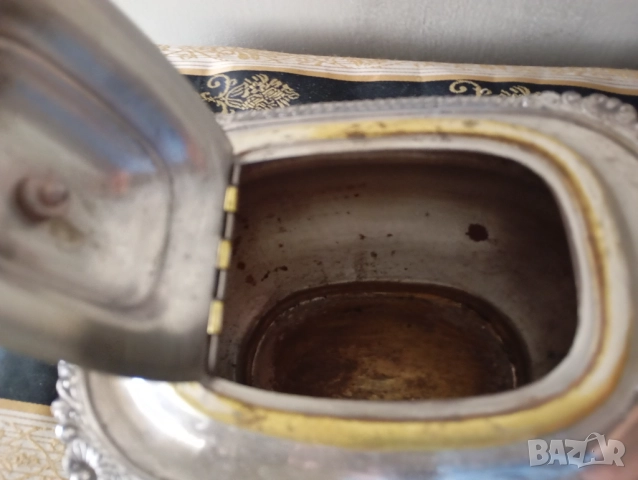 Посребрена кана за кафе,чай арт деко, снимка 4 - Антикварни и старинни предмети - 52533306