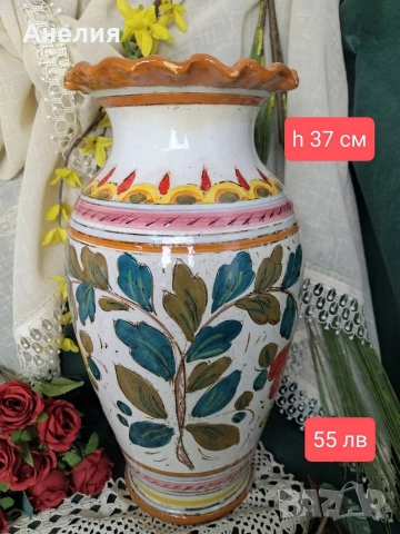 Ваза от Италия ръчно рисувана , снимка 3 - Вази - 52642734