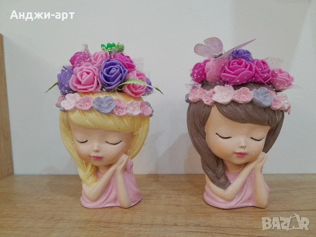 керамична кашпа със сапунено цвете