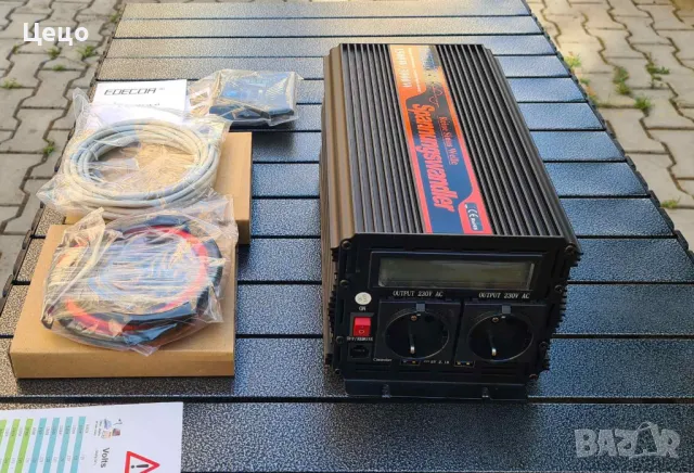 Инвертор чиста синусоида EDECOA 1500W/3000W, 12V/230V с дистанционно, снимка 2 - Къмпинг осветление - 46950330