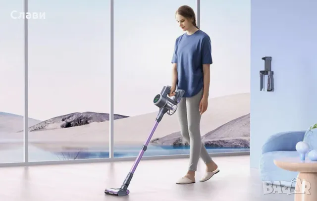 Безжична вертикална прахосмукачка Lubluelu 202, 220 W, HEPA филтър, Лилав, снимка 8 - Прахосмукачки - 49891951