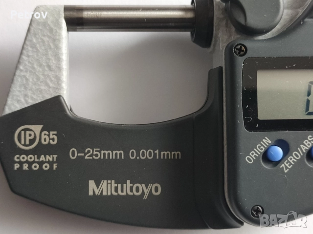Mitutoyo - COOLANT PROOF - No.293-240 - MADE IN JAPAN - Дигитален Микрометър 0 - 25 mm / IP 65 !!!!!, снимка 2 - Шублери - 52045363