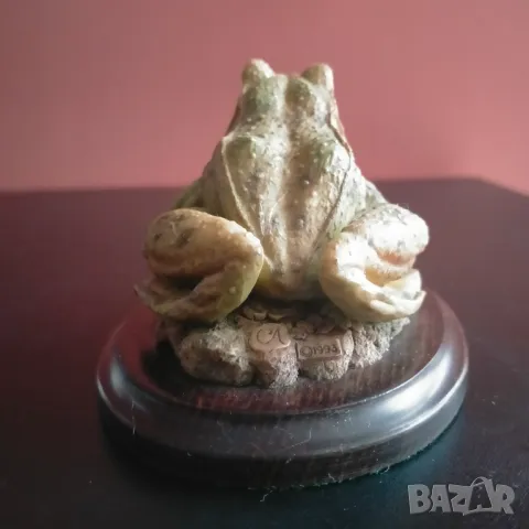 Колекционерска фигура Жаба Frog Country Artists Arti Home England 1993, снимка 4 - Колекции - 48279414