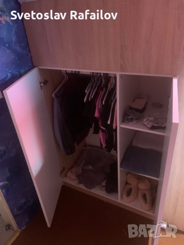 Детско двуетажно легло с бюро и гардероб с двулицев матрак Заедно детска секция с бюро и гардероб 15, снимка 6 - Мебели за детската стая - 52582292