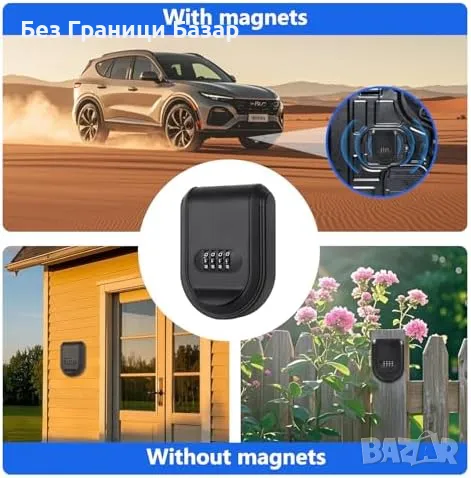 Ново Скривалище за ключ с код + магнити – за автомобил дом кутия кола, снимка 7 - Други стоки за дома - 49734341