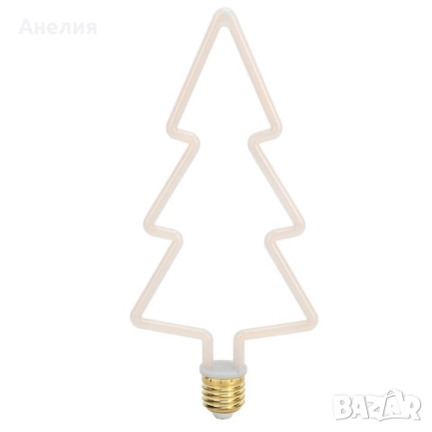 Коледна декоративна LED крушка – топла светлина, две форми: Звезда или Елха, снимка 6 - Декорация за дома - 52628525