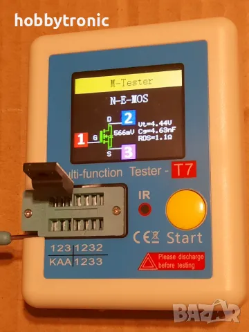 Тестер на електронни елементи Transistor tester LCR-TC1, LCR-T7, снимка 1 - Друга електроника - 33395651