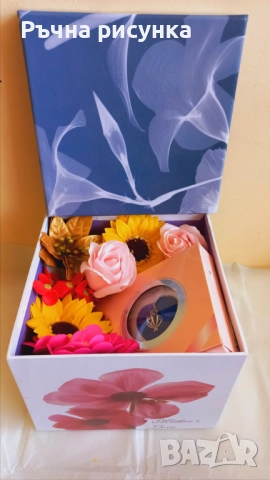 кутия колие истинска речна перла и декорация сапунени цветя в кутия , снимка 2 - Декорация за дома - 48387274