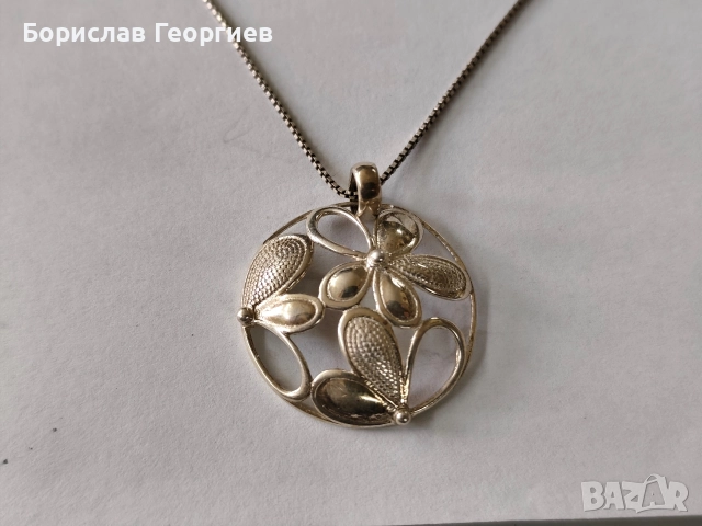 Сребърно колие 925, снимка 4 - Колиета, медальони, синджири - 52883242