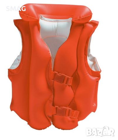 Помощна детска жилетка за обучение по плуване Надуваема оранжева 50х47см (3-6 години18-30кг) - INTEX, снимка 1 - Водни спортове - 46238632
