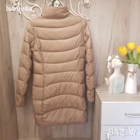 Benetton дамско олекотено яке с гъши пух в бежов цвят, като ново, снимка 2 - Якета - 51923335