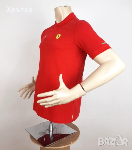 Puma x Ferrari - Оригинална мъжка тениска с яка размер S, снимка 3 - Тениски - 53010992