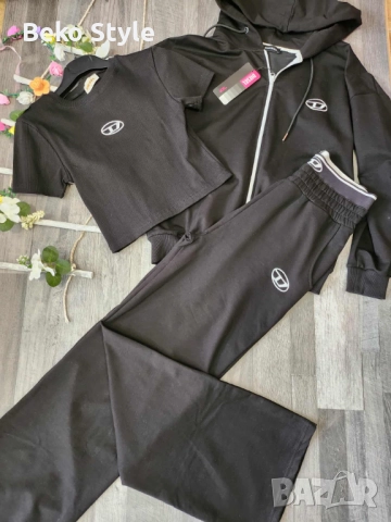 Дамски сет 3 части Diesel БРОДИРАНО ЛОГО, снимка 3 - Спортни екипи - 52263512