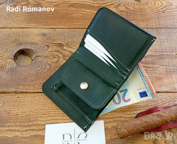 Ръчно изработен мъжки кожен портфейл , снимка 6 - Портфейли, портмонета - 52050088