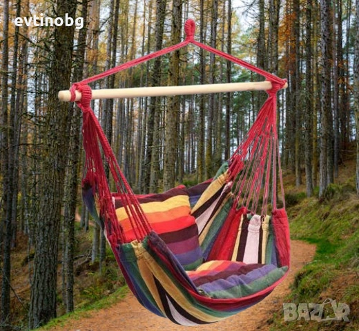 Удобен и здрав хамак с въжета – релакс на открито или на терасата, снимка 5 - Градински мебели, декорация  - 53906204