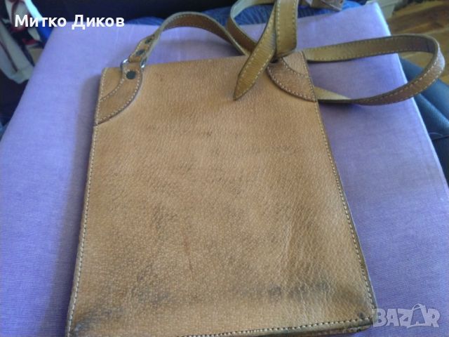Командирска чанта от соца 1954г. естествена кожа 275х210мм като нова, снимка 4 - Екипировка - 45083094
