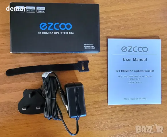 4K 120Hz HDMI 2.1 сплитер 1X4 аудио екстрактор VRR ALLM HDCP2.3 HDR10+ SPDIF, снимка 8 - Друга електроника - 50434061