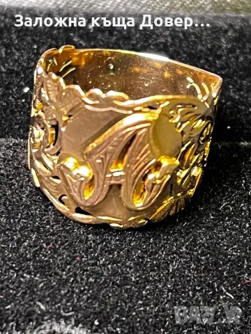 Златен пръстен “А”  prasten zlaten 14 k 585 gold , снимка 2 - Пръстени - 48344132