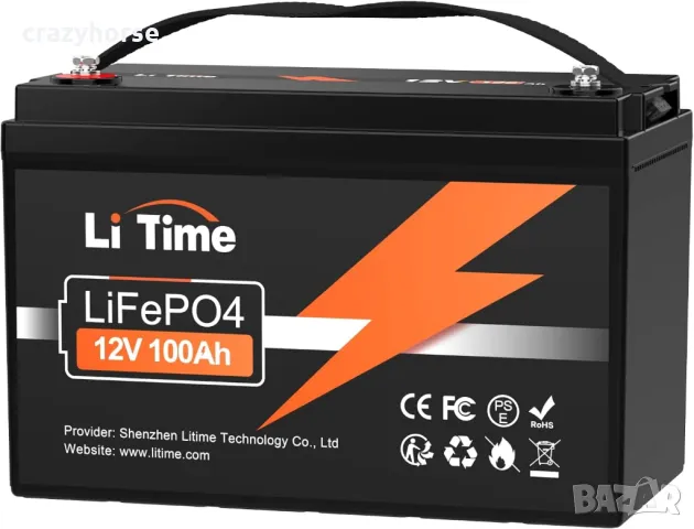 Нова LiFePO4 батерия LiTime 12 V 100 Ah (1280 Wh), снимка 8 - Друга електроника - 48110642